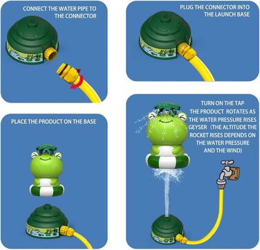 Ракетний спринклер Іграшка-розпилювач ракетного запуску, ракетний спринклер з водяним приводом Літні іграшки для запуску ракетних спринклерів, жаба-спринклер для ракетних спринклерів