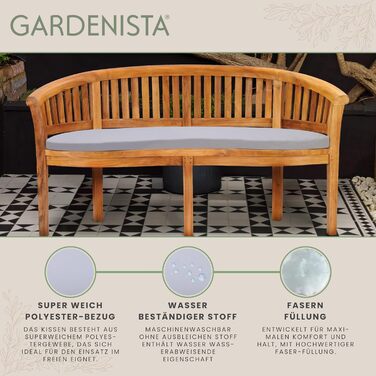 Підставка для бананів Gardenista Curved Вуличні килимки для лавок для приміщень Водовідштовхувальна подушка для садової лави нековзна подушка для лавки Міцна подушка для крісла, подушка для лавки, яку легко чистити (сіра)