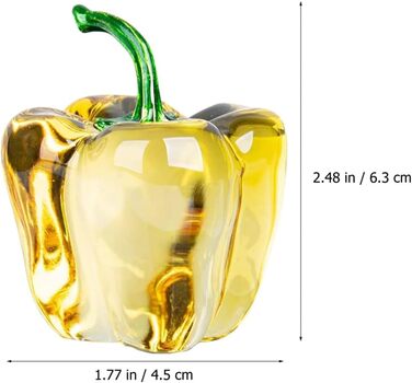 Колекційна скляна статуя перець чилі декор Щасливий шарм фігурка чилі для столу Скляне мистецтво Різдвяне прес-пап'є Паприка зі скла Офісний кришталевий скляний стіл Торт жовтий