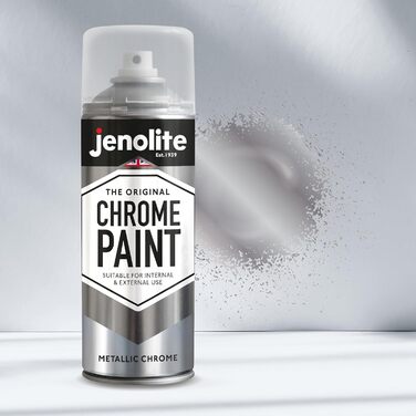 Аерозольна фарба JENOLITE Chrome Ефект Chrome гладка хромована поверхня, підходить для внутрішнього та зовнішнього використання 3 x 400 мл