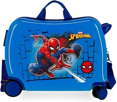 Дитяча валіза Marvel Spiderman Red синя 50x39x20 см з твердим корпусом ABS з кодовим замком 38L 2,1 кг на 4 колесах, ручна поклажа, червона дитяча валіза