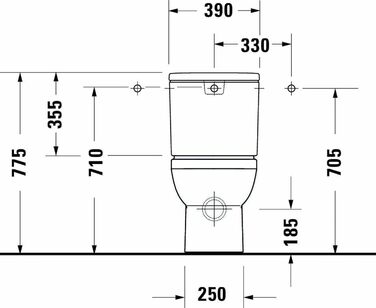 Підлоговий унітаз Duravit 1 комбінований білий глянцевий 655 мм