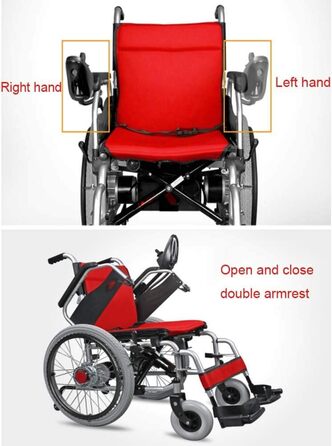 Електричне інвалідне крісло, розбірне, легке, ультрапортативне розбірне електричне крісло колісне, важить лише 35 кг, ширина сидіння 46 см/18, крісло для мобільності з літієвою батареєю 12 Ач, моторизоване крісло
