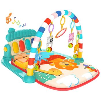 Ігровий килимок Eners Baby Gym Килимок для музичної активності Піаніно Baby Play Gym Час животика М'який килимок для малюків новонароджених малюків (синій)