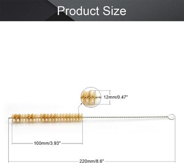 Щітка для чищення Utoolmart, свиняча щетина, щітка для чищення, щітка для соломи, соломинка для пиття, щітка для чищення, UT190817G-1008, діаметр 12 мм5