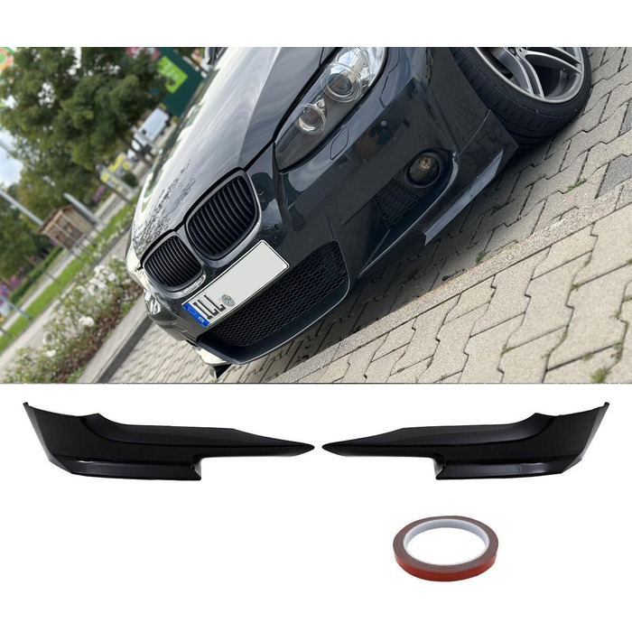 Сумісний з BMW 3 Series E92 E93 Рік 06-10 з M-Package, 15016 Pre-Facelift Kit Flaps Splitter Lip Black Gloss