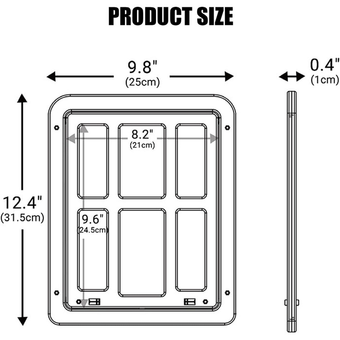 Магнітна застібка з дверним вікном Fly Screen, Cat Flap Fly Screen Door Легке встановлення для котів/собак, 25 см x 31,5 см