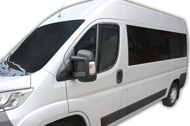 АВТОМОБІЛЕБУДУВАННЯ GP Wind Deflector Rain Deflector Підходить для Ducato з 2006 року, чорний, тонований, набір з 2 предметів, аеродинамічний, легка збірка, кріплення кліпсами, акрилове скло