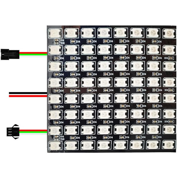 Гнучка панель 16x16 пікселів Матричний екран WS2815 Світлодіодний модуль WS2812 Індивідуально адресована стрічка 5 В 12 В (8X8, 5 В Ws2812b IC), 2812B RGBIC