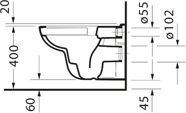 Комплект для унітазу Duravit D-Code, підвісний унітаз, сидіння для унітазу з механізмом плавного закриття, унітаз з відкритим ободом змиву, білий