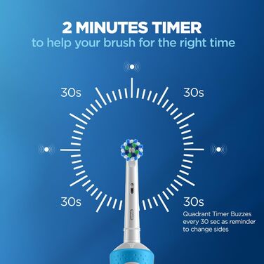 Електрична зубна щітка Oral-B 610498 Vitality 100 Crossaction, акумуляторна, синя синя одинарна