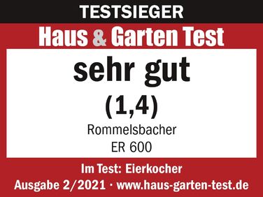 Яйцеварка ROMMELSBACHER ER 600 - на 1-6 яєць, регульований ступінь твердості, електронний контроль часу приготування, нагрівальна чаша з нержавіючої сталі, мірний стакан з яєчнозбірником, 400 Вт, нержавіюча сталь/чорний