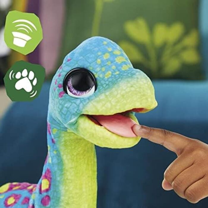 Інтерактивна аніматронічна плюшева іграшка FurReal Sam the Brontosaurus, 40 звуків та реакцій, вік 4 Бронтозавр Сем