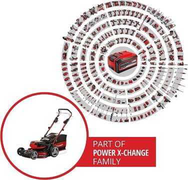 Акумуляторна газонокосарка Einhell GE-CM 36/47 S HW Li Kit Power X-Change (36 В, ширина зрізу 47 см, до 700 м, безщіткова, колісний привід, травозбірник 75 л, вкл. 4 шт. 4,0 Ач 2 шт. Twincharger) Expert