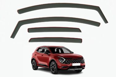 Комплект AirFlux з 4 вітрових дефлекторів, сумісний з моделями Kia Sportage 5-дверний позашляховик 2022, 2023, 2024, 2025, 2026 років.