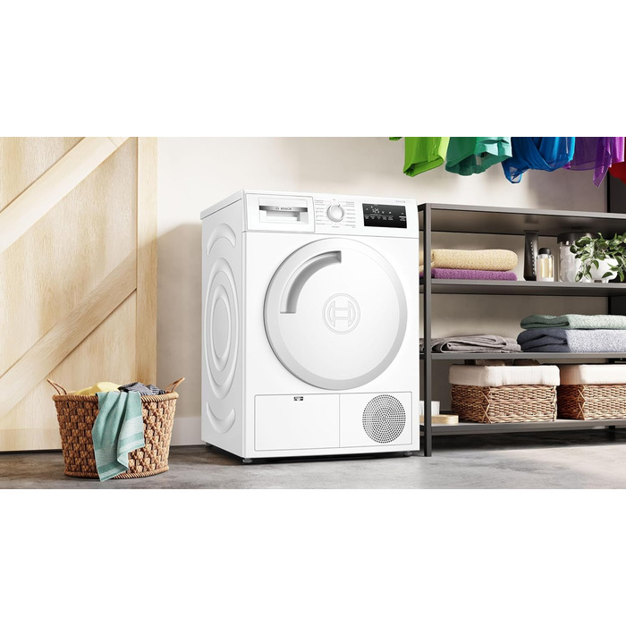 Сушарка Bosch Home Appliances WTN83203 Series  до 4, 8 кг з антивібраційною конструкцією більшою стабільністю, чутливою системою сушіння