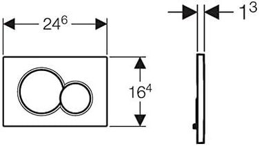 Панель змиву Geberit 115770115 Sigma01, пластикова для 2-х кількісного змиву (11 610'Д x 6 890'Ш x 1 770'В, глянцева хромована)