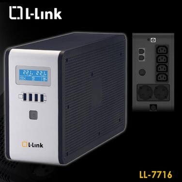 Блок живлення інтерактивної системи L-Link Sai 1600 ВА з РК-дисплеєм, чорний