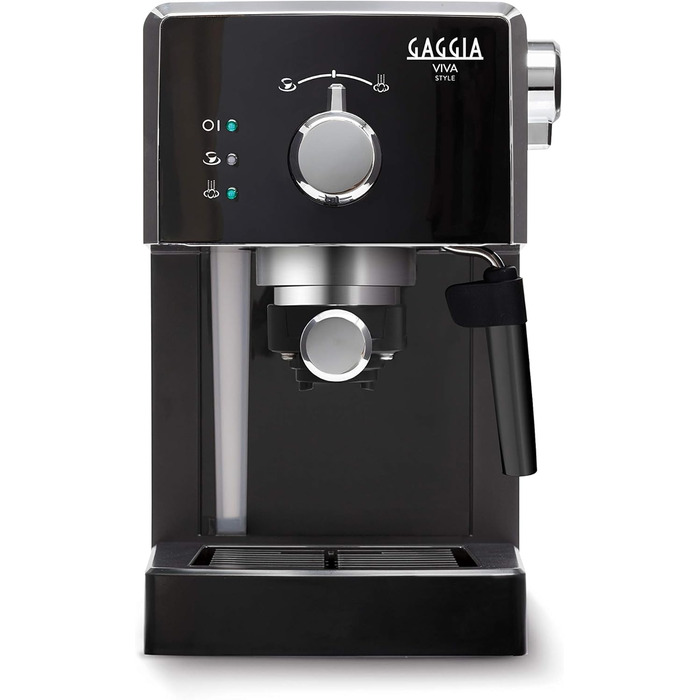 Ручна еспресо-машина Gaggia RI8433/11 Viva Style, для меленої кави та стручків, 15 бар, 1 л, 1025 Вт, кавоварка Black Style