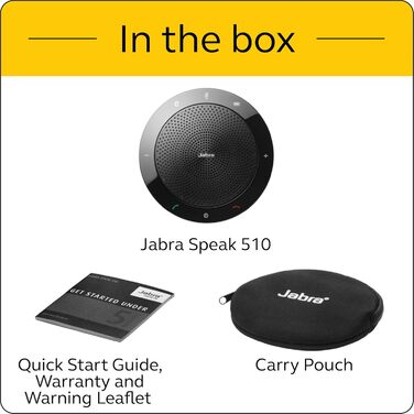 Колонка для конференцій Jabra Speak 510, сертифікована портативна колонка Unified Communications із підключенням USB, для ноутбука, смартфона та планшета