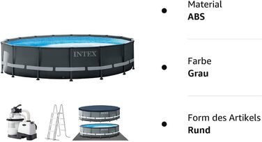 Набір каркасних басейнів Intex 26330GN Ultra Rondo, сірий, 549 x 132 см одномісний