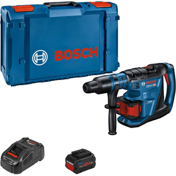 Акумуляторний перфоратор Bosch Professional 18V System BITURBO GBH 18V-40 C (у комплекті 2 шт. акумулятор ProCORE 5,5 Ач, швидкий зарядний пристрій GAL 1880 CV, ганчірка для машини, мастило, додаткова рукоятка, XL-BOXX) 2xProCORE18V 5,5 Ачзарядний пристрі