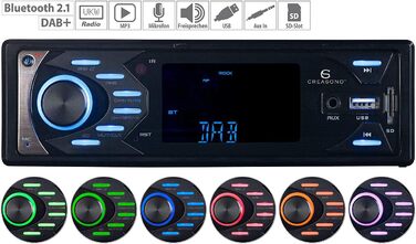 Автомагнітола Creasono MP3 з DAB, Bluetooth і функцією гучного зв'язку, USB, SD, 4x45W