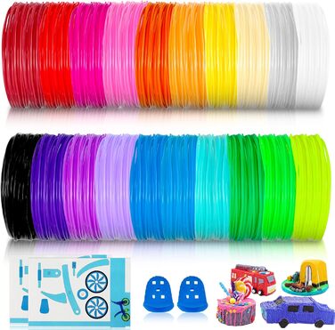 Набір кольорів 3D Pen, 5M заправок для 3D Pen для дітей і дорослих, Filament Accessories 3D Pen Filament for ODRVM, Tecboss, Lovebay 3D Printing Pen, 3D Pen Filament 20 Colours PLA Filament 1,75 mm