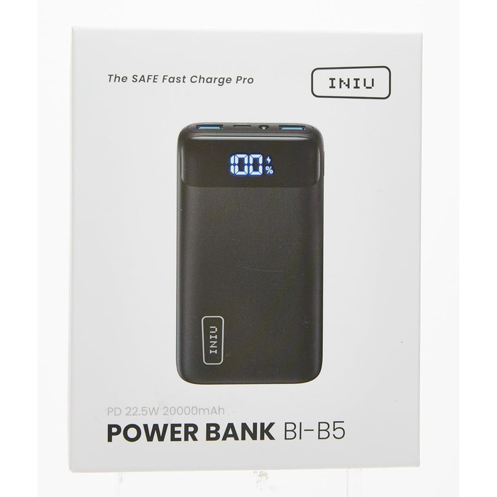 Вт Powerbank маленький, але потужний 20000 мАг (USB C вхід і вихід), PD 3.0 QC 4.0 зовнішні акумулятори для мобільних телефонів зі світлодіодним дисплеєм, сумісний з iPhone 16 15 14 13 12 Pro Max Samsung iPad Huawei чорний, 22,5