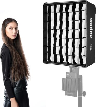 Прямокутний розсіювач світла Softbox із сіткою та м'якою тканиною, сумісний із гнучким світлодіодним світлом Godox для фотозйомки, студійного освітлення, прямого ефіруFH50Bi/FH50R, 50