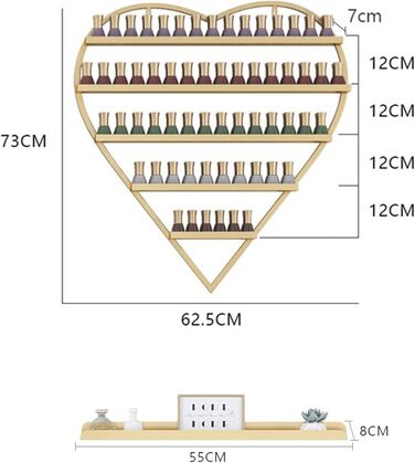 Вітрина для лаку для нігтів з металу, настінна полиця для лаку для нігтів, вітрина, полиця для клею для лаку для нігтів, золото/білий/чорний, 4X/ 6X/ 10 шт. чорний 4 комплекти