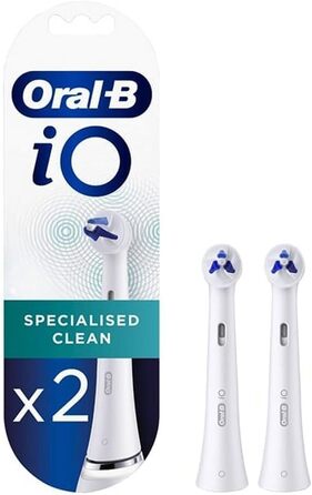 Насадка електричної зубної щітки Oral-B iO Radiant White, кутова щетина, більш глибоке видалення зубного нальоту, з полірувальними лезами для відбілювання зубів, 2 шт. и 2 шт. и, яскраво-біла