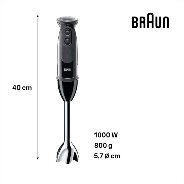 Кухонний міксер Braun Household MultiQuick 5 MQ 5237 BK 0,5 л ручний блендер чорний 1000 Вт 1000 Вт 5237BK 4 Аксесуари Single