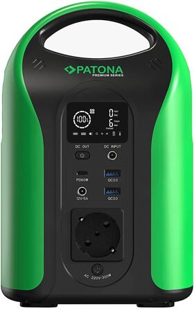 Портативна електростанція PATONA преміум класу 300 Вт 283Втгод PD60W USB 5V/3A DC12/5A Сонячний генератор акумулятора зі світлодіодним світлом Автомобільний мобільний генератор живлення змінного струму для подорожей Кемпінгу Відпочинку на природі