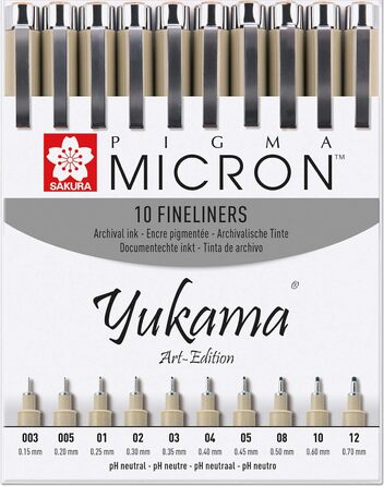 Всі 10 Pigma Micron Fineliner No 003-12, чорні