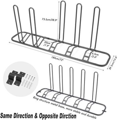 Стійки для велосипедів, Велосипеди Паркувальні стійки Електровелосипеди Стійки для коліс Підставки для кількох стендів Стійки для велосипедів Паркувальні місця для 5 велосипедів Ширина шин Велосипедні стійки Наземні стійки, 184x39.5x76.5см