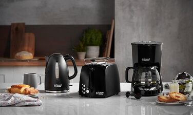 Тостер Russell Hobbs на 2 скибочки Текстури (надзвичайно широкі отвори для тостів, включаючи насадку для булочок і вбудовані щипці для тостів, 6 рівнів підрум'янювання функція розморожування та підігріву, 850 Вт) 22601-56