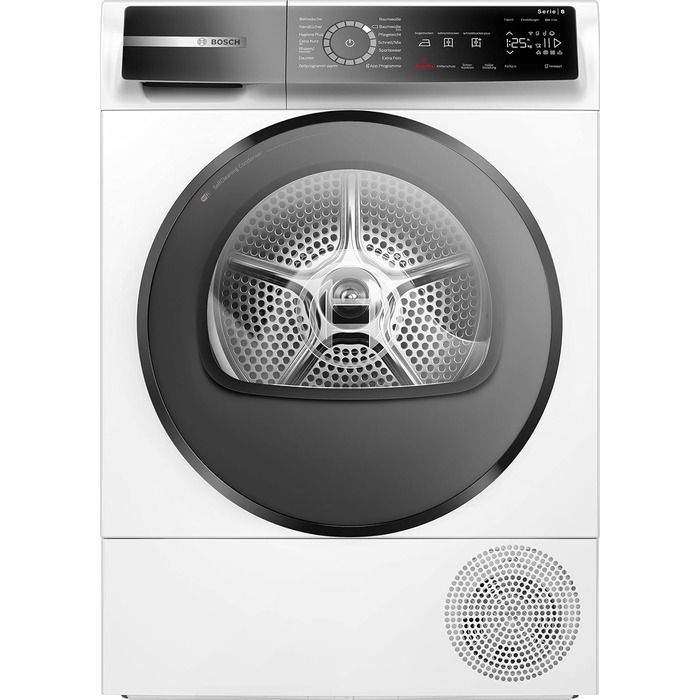 Сушильна машина Bosch Hausgeräte WQB245B40 60 см до 9 кг з тепловим насосом функціями AutoDry, SmartDry, Home Connect, з антивібраційним дизайном, біла,