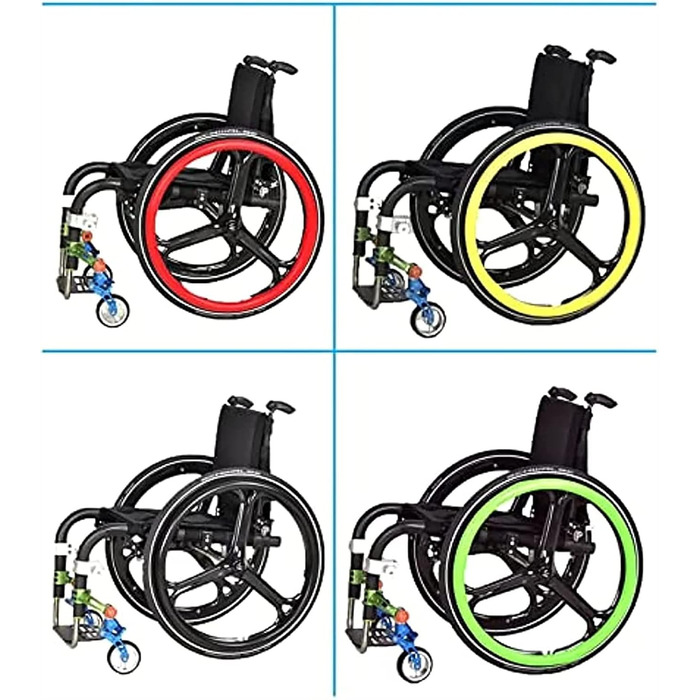 Крайові чохли для захвату інвалідного візка, 24-дюймовий нековзний гумовий чохол для задніх коліс спортивних інвалідних візків, зносостійкий, покращує зчеплення/легко чиститься (колір G, розмір 24 дюйми) G 24 дюйми