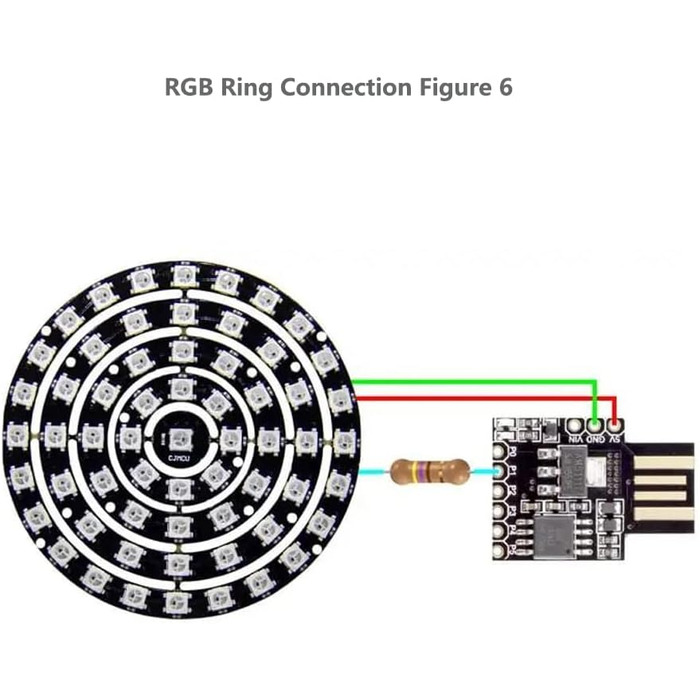 Світлодіодне кільце Stemedu 61 біт RGB WS2812 5050 Світлодіодна піксельна лампа з індивідуальною адресацією Full Dream Color LED Light із вбудованими драйверами для Ar-Duino Raspberry Pi