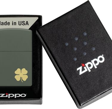 Кишенькова запальничка Zippo Four Leaf Clover Green Matte Кишенькова запальничка