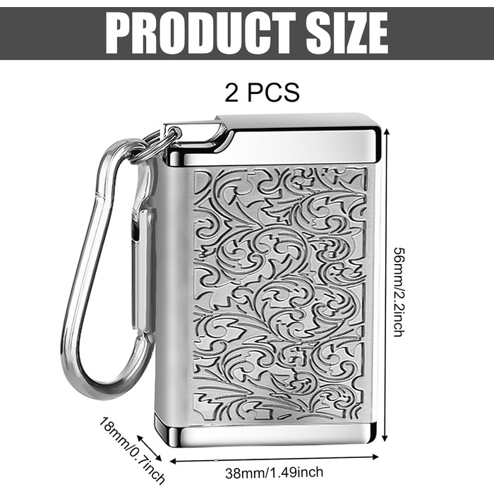 Кишенькова попільничка для подорожей 2 шт. , міні-попільничка для подорожей Мобільна попільничка Металева попільничка з тримачем для ключів для кемпінгу, куріння в приміщенні або на відкритому повітрі (золотосрібло)