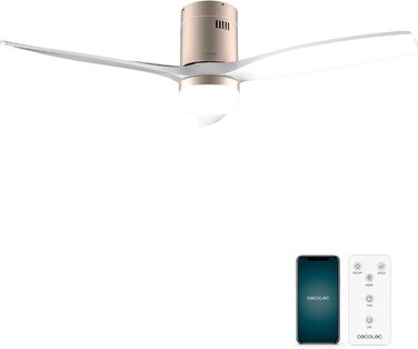 Стельові вентилятори з підсвічуванням EnergySilence Aero 5600 Aqua IronWhite Connected, 132 см, 40 Вт, світлодіодне світло 20 Вт, 3 лопаті, 6 швидкостей, таймер, режим зима/літо, Wi-Fi, білий металік