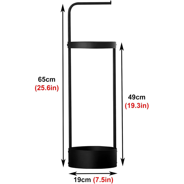 Тримач для парасольки DGLEYUIK, сучасна чорна підставка для парасольки, окремо стояча кругла підставка для парасольки з гачком, легкий компактний органайзер, тримач для парасольки для квартири