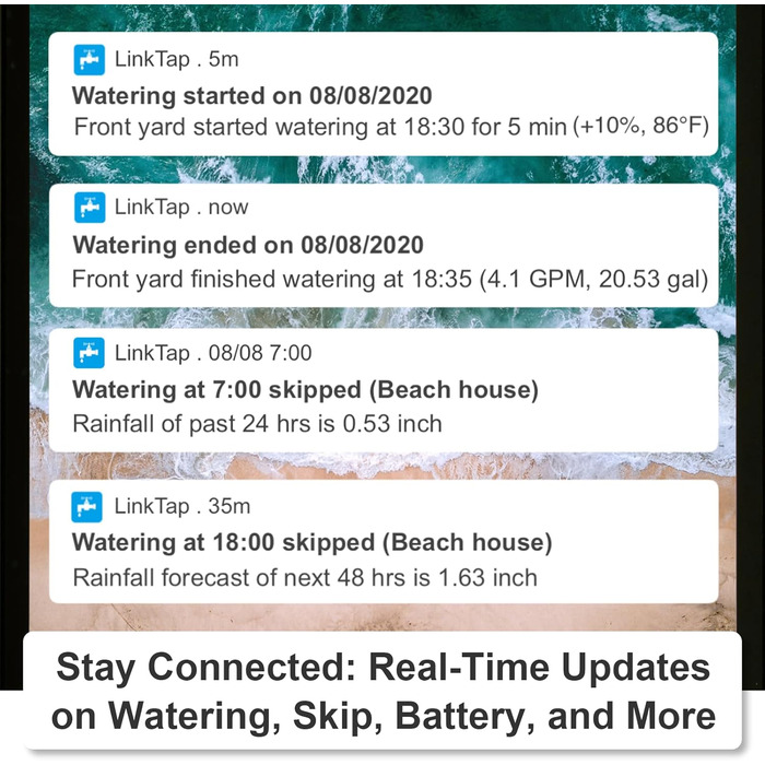 Зонний розумний контролер поливу та шлюз, контролер поливу з живленням від батареї та додатком, погодні функції, більший радіус дії, ніж Wi-Fi, сумісний з розумним комп'ютером для поливу LinkTap, 4-зонний комплект, IP66, 4-