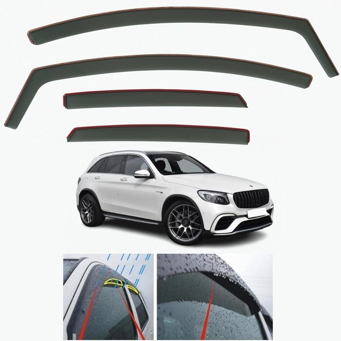 Дефлектор вітру для Mercedes Benz GLC Class X253 2015 2016 2017 2018 2019 2020 2021 2022 2023, 4 шт.