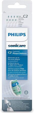 Насадки для щітки Philips Sonicare HX9024/10 проти зубного нальоту, оптимальний захист від зубного нальоту C2 з BrushSync (X8) 8 шт. (1 упаковка) Одинарна