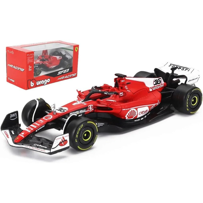 Леклерк 16 Сезон 2023 Формула 1 F1 - Масштаб 1/43 Модель автомобіля DieCast BBurago 36836, 23 GP Las Vegas Charles