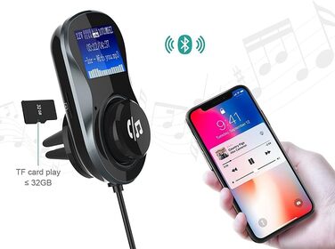 Модулятор PNI Valentine F800 Bluetooth, MP3-плеєр, FM-передавач, слот Micro SD, подвійний USB, QC3.0