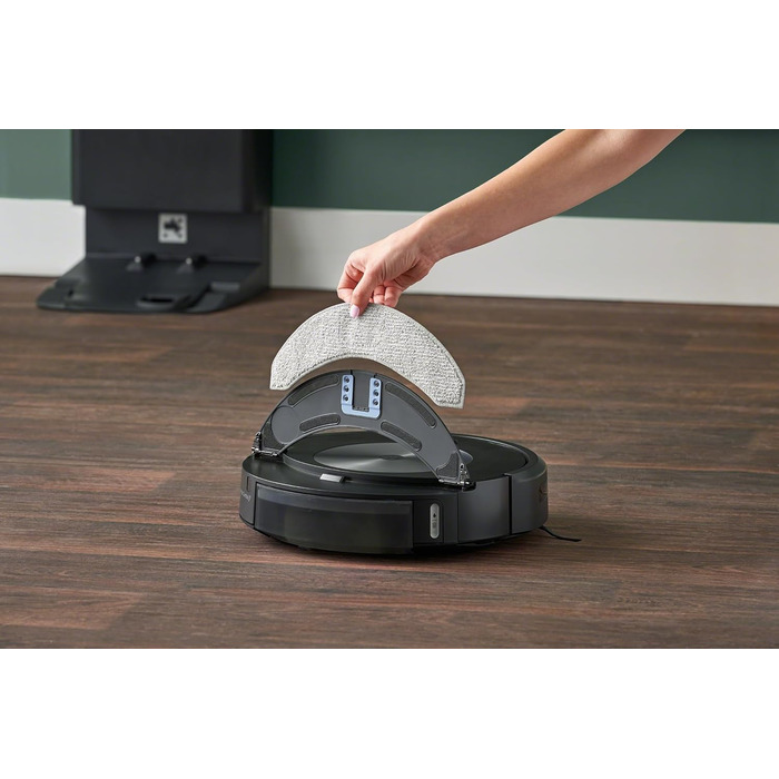 Робот-пилосос iRobot Roomba Combo j7 (c7156) з функцією виявлення/уникнення об'єктів, картографування, 4-етапне прибирання, цілеспрямоване прибирання кімнати або території, сумісний з голосовим помічником, колір Navy Blue